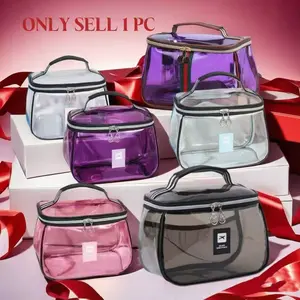 Portable High-Quality Transparent Makeup Bag, Large Capacity Waterproof Travel Cosmetic Organizer, Essential for Trips and Dates