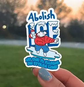 Abolish ICE Sticker, No One Is Illegal Decal, Human Rights Activist Vinyl Sticker, Laptop Water Bottle Decal Sticker