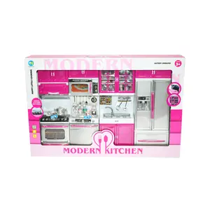 Kids Kitchen Playset Toy – Modern Pretend Play Kitchen Set with Appliances, Cooking Accessories for Girls Gift