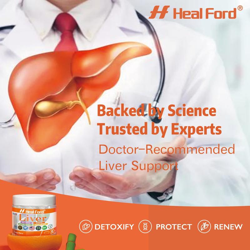 Heal Ford Milk Thistle Silymarin | Natural Liver & Intestinal Cleanse, Herbal Blend with Turmeric & Kudzu, 30 Individually Wrapped Tablets