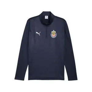 PUMA Mens Chivas Warm Long Sleeve Quarter Zip Athletic Outerwear Casual - Blue