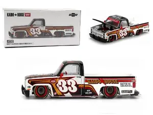 Kaido House Chevrolet Silverado KAIDO Intimidator V1 White Brown #33 Diecast Model KHMG212-2B