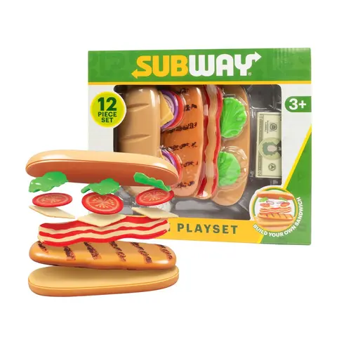 Subway 12pcs or 24pcs Food Set - Includes 12 or 24 Food Items, Assorted Sandwiches, Realistic Vegetables & Play Money for Ages 3+