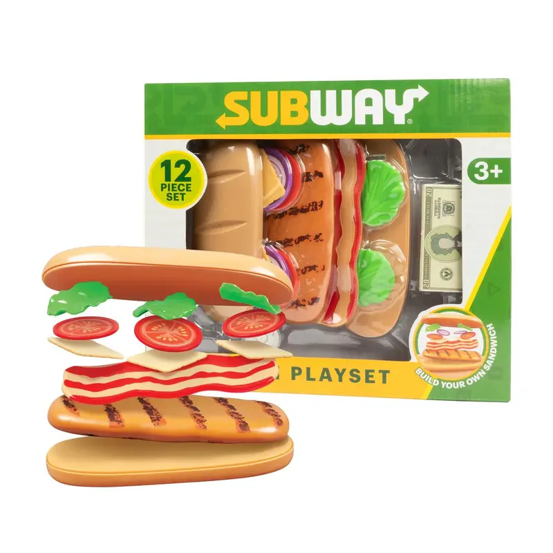 Subway 12pcs or 24pcs Food Set - Includes 12 or 24 Food Items, Assorted Sandwiches, Realistic Vegetables & Play Money for Ages 3+