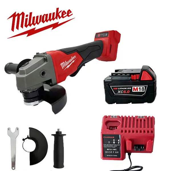 Milwaukee 2880 M18 5-Inch Braking Angle Grinder for Construction, Pipe Cutting and Surface Prep, 8,500 RPM Brushless Cordless Grinder With Paddle Switch, Electronic Clutch Protection, Side Handle, Wrench and Type 27 Guard Tool