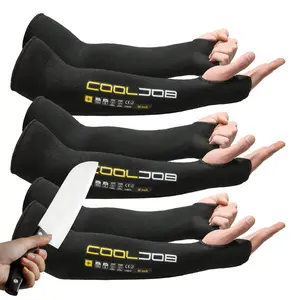 COOLJOB 3 Pairs 14/18in A4 Cut Resistant Sleeves with Thumb Hole, UV Sun Protection Arm Sleeves