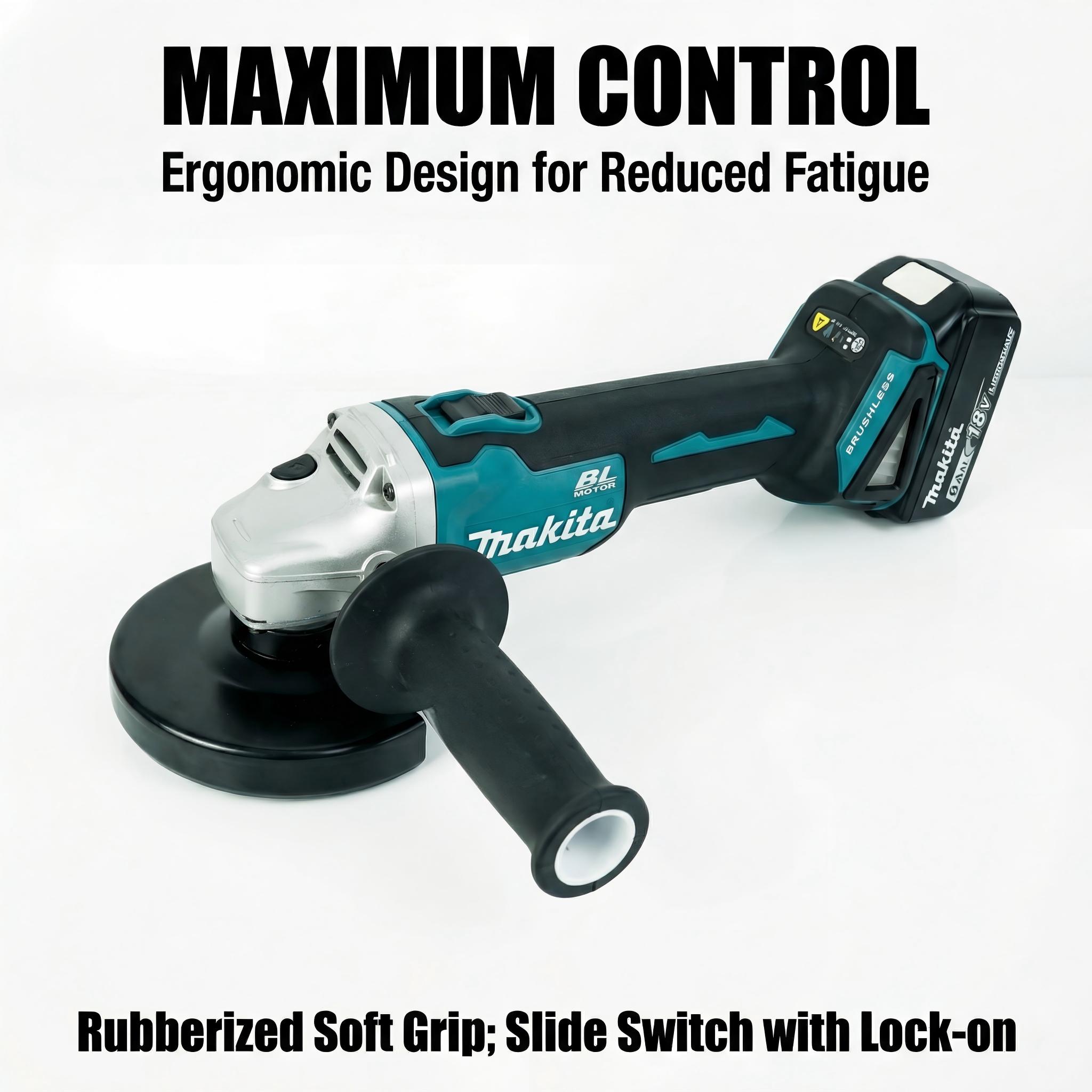 Makita DGA404 Brushless Angle Grinder Bare Tool – 5" Wheel Diameter at 8,500 RPM for Metal Cutting & Grinding