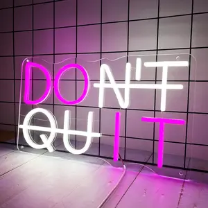 Don't Quit Neon Sign, USB Powered LED Neon Light Sign, Dimmable LED Light for Bedroom, Office, Gym, Man Cave, Gamer Room Decor