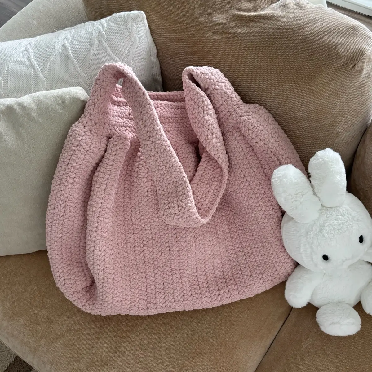 Handmade Chunky Crochet Tote Bag for Women - Oversized and Durable