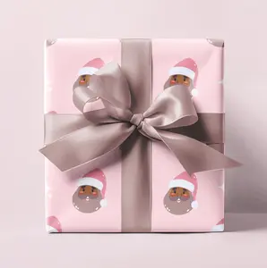 Black Santa Christmas Wrapping Paper