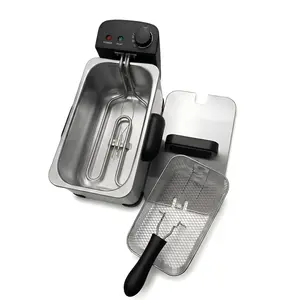 3.5L Stainless Steel Electric Deep Fryer (2000W, 110V US 3-Prong Plug) – Automatic Power-Off, Self-Clean Feature, Adjustable Temp 60℃-200℃, Single Tank with Removable Basket for Home Kitchen Chicken Fries Snacks, Automatic Power-Off Fryers portable coffee