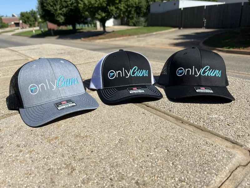 ONLY GUNS snapback mesh trucker baseball hat richardson 112 Black and white Onlyfans inspired Baseball Cap