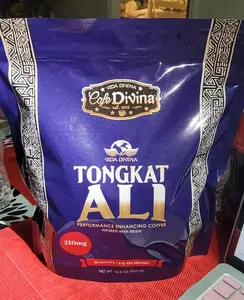 Cafe Divina Tongkat Ali Cafe Natural Performance Enhancing Coffee Infused with Reshi 30 Sachets 14.8 oz