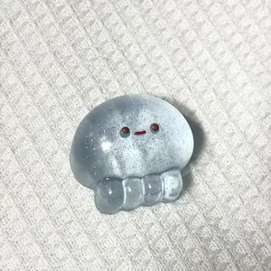 1pc Transparent Blue Jellyfish Squeeze Toy, Taba Jelly Squeeze Toy, Quick Rebound Feel, Fun and Novel Pinching Toy, Stress Relief Squishy, Holiday Birthday Gifts, Choose Texture Crack Design, Ideal Gift for Thanksgiving, Kawaii Squishies