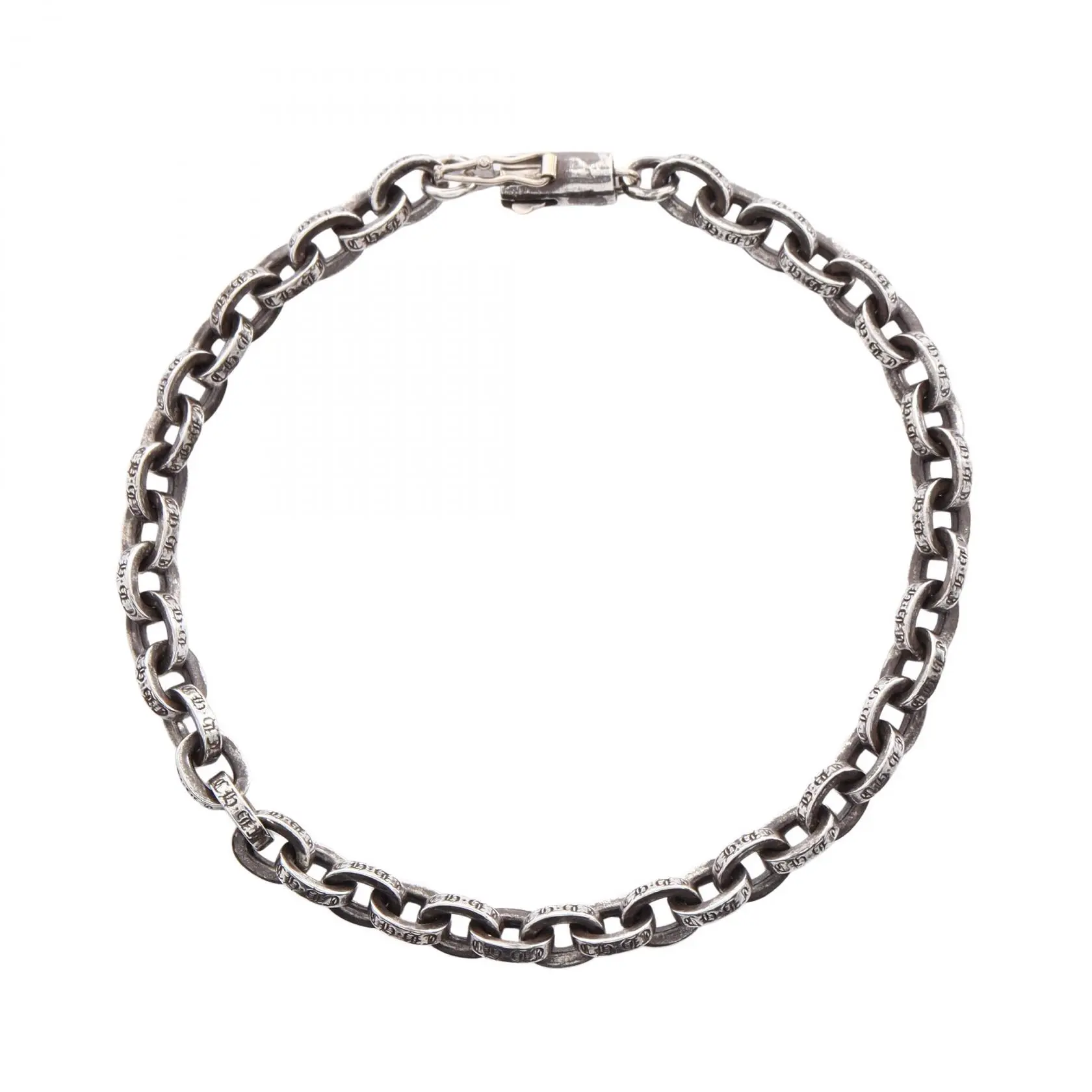 Pre-owned Chrome Hearts Sterling Silver 925 (Ag925) Small Leather Goods Paper Chain Silver925 Bracelet