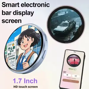 1.7 Inch HD Screen Electronic Smart Badge, Transmits Images and 15 Sec Videos, Bluetooth-compatible 6.0, 30 Hour Battery, Dynamic Color Lights