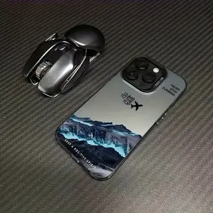 High-Quality Imd Blue Mountain Plane Pattern Protective Phone Case, Fits Multiple iPhone Models, Perfect Birthday & Holiday Gift, Tight Fit