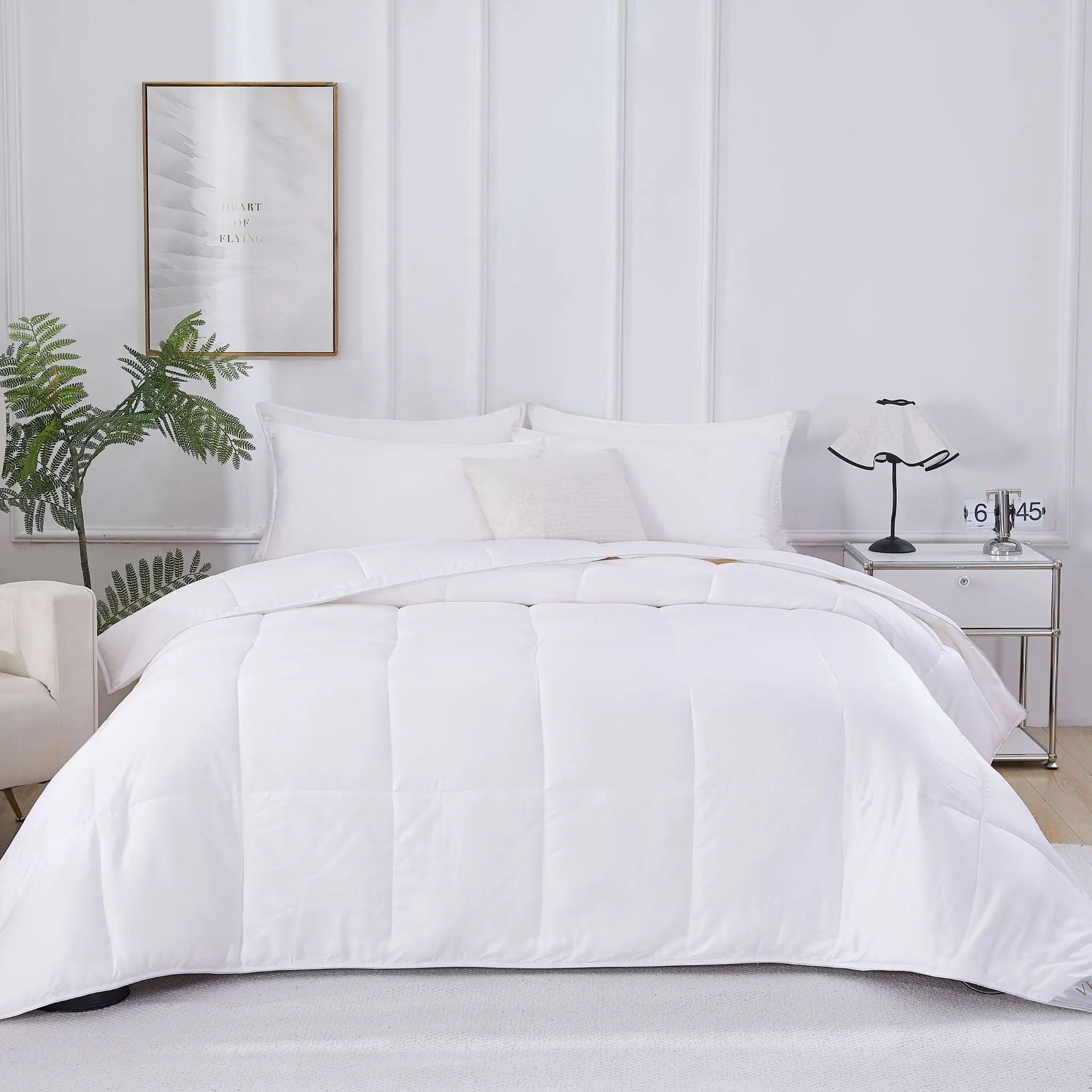 Heritage Bamboo Comforter - 100% Bamboo Fiber All-Season Duvet, Comfortable Breathable Cooling Bedding, 100% Bamboo Duvets, All-Season Duvets