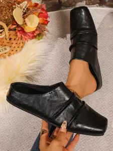 Women's Casual PU Leather Slip-On Shoes, Soft Rubber Sole Design, All-Season Wearable Footwear, Ideal for Daily Use & Comfort