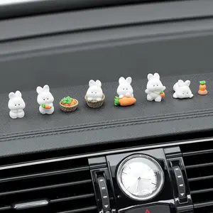 Cute Cartoon Rabbit Car Interior Decor, Girls' Car Dashboard Screen Decoration, Trendy Car Accessories for Women, Car Interior Set, Car Trinkets