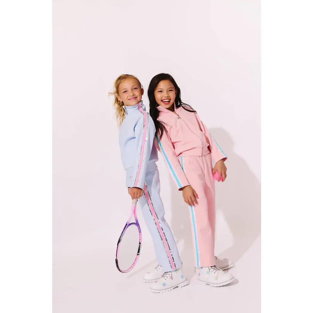 BLUE RAINBOW STRIPE SOFT SCUBA TRACKSUIT