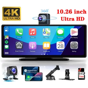 2026 Latest Model 10.26 Inch 4K Ultra HD 1080P Apple CarPlay Screen Portable,stereo car audio,men's car accessories gifts carplay radio