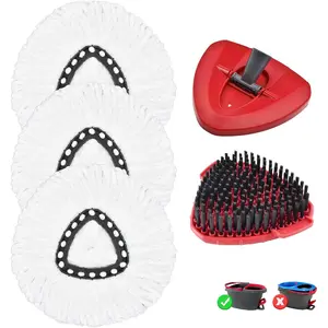 Mop for O Cedar EasyWring 1 Tank System Mop Replacements, Full Set with 1 Base + 1 OCedar Scrubber Mop Head + 3 Spin Mop, Kit for Home&
