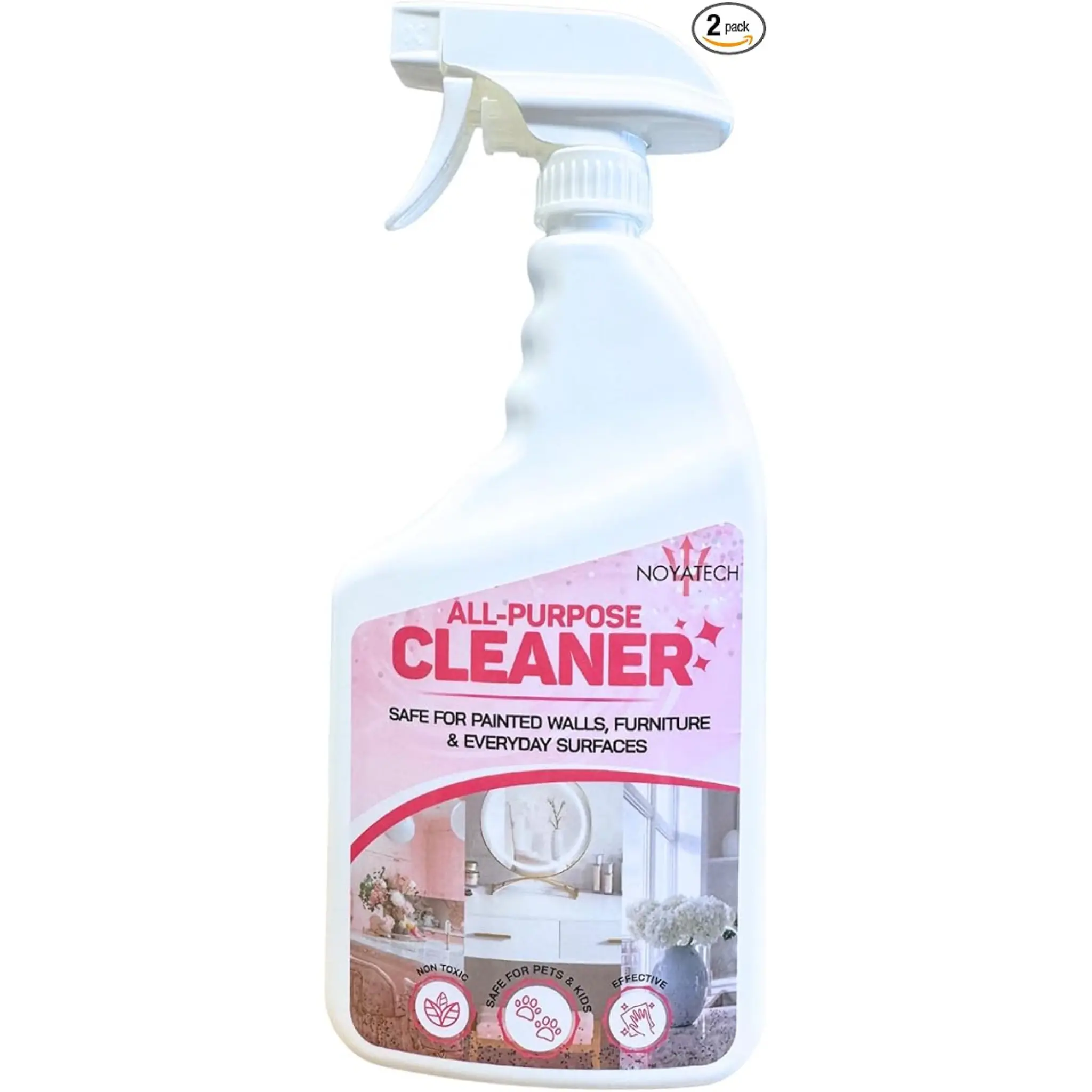 NOYATECH All-Purpose Cleaning Spray, 32 fl oz - Non-Toxic, Pet & Kid Safe Multi-Surface Cleaner for Walls, Counters, Painted/Finished Surfaces, Germ-Free Home Care