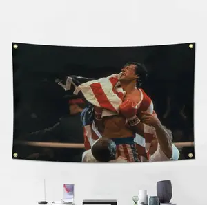 Rocky Flag Tapestry, Rocky Flag Banner Meme Flag Dorm Room Funny Tapestry, Rocky Wall Hanging for Room Decor Lightweight