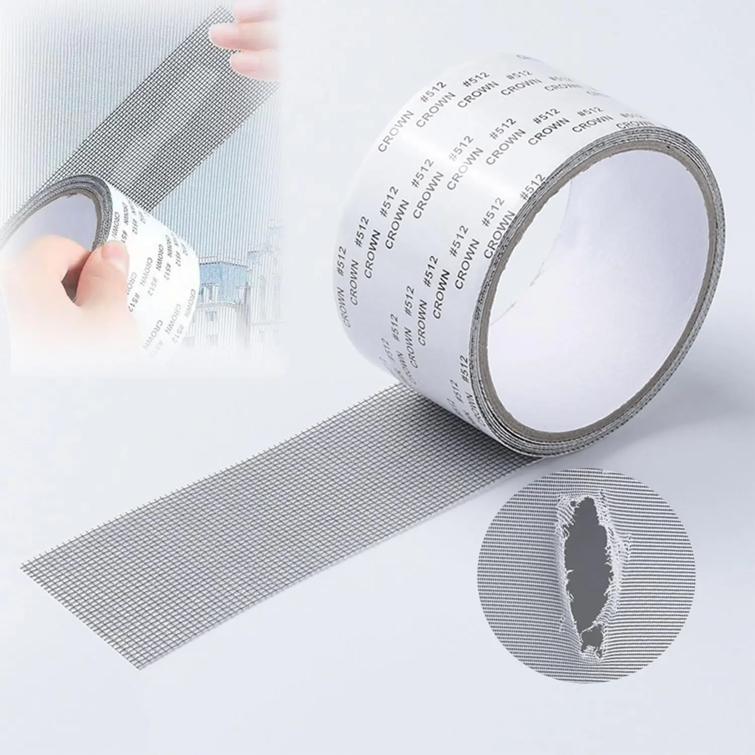 New Strong Adhesive Screen Repair Tape, Screen Repair Kit Window Screen Repair Tape, Fiberglass Screen Tape Mesh Repair Suitable (5cm x 200cm) for mesh Doors and Windows White