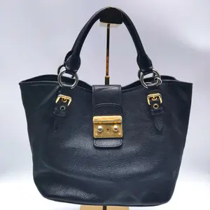 Pre-owned miu miu cowhide Shoulder Bags Madras Black Calfskin Shoulder Bag, Handbag, Crossbody Bag