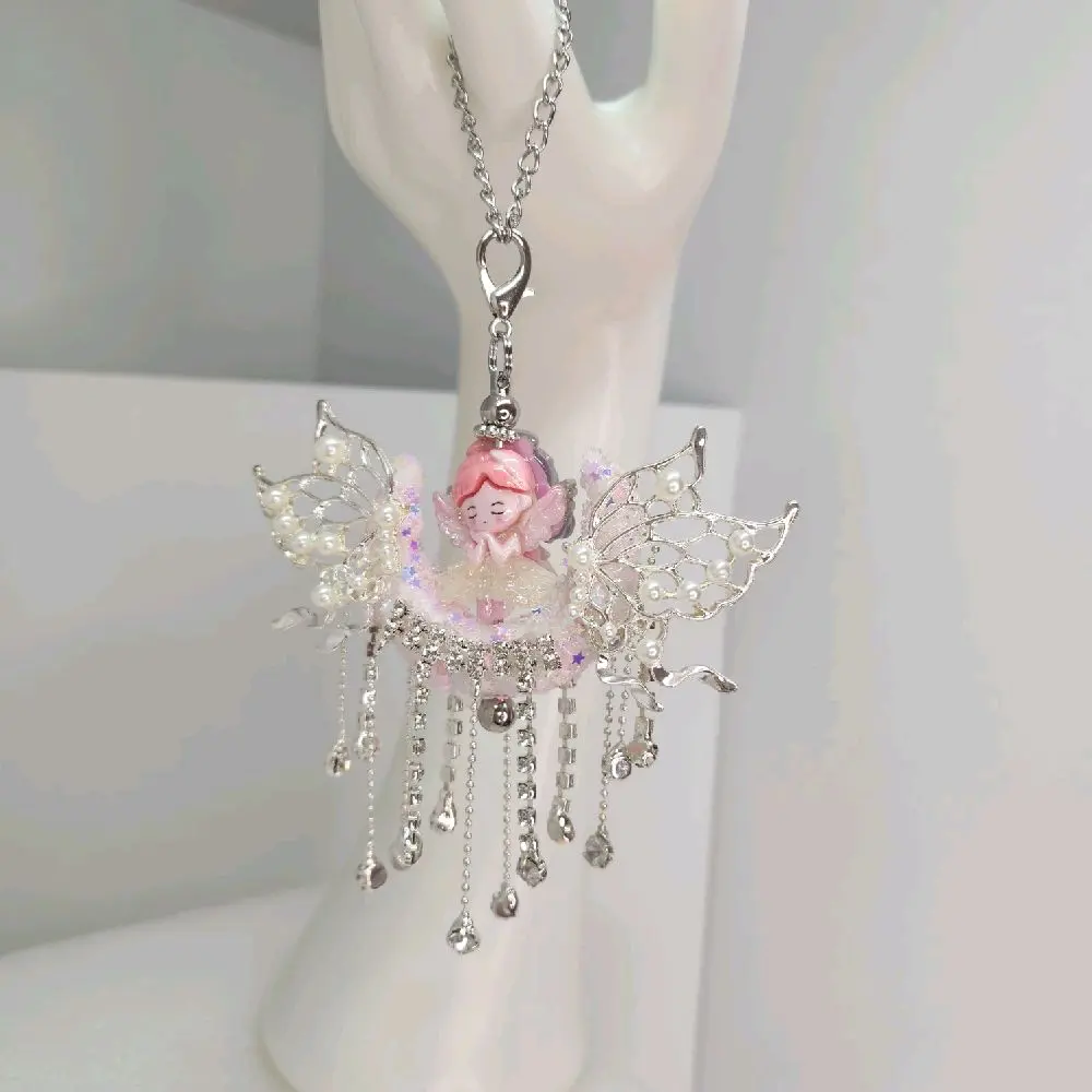 Double-Sided Rhinestone Angel Bling Charm - Versatile Purse Charm, Glamorous Cup Accessory