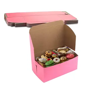 MT Products Pink Cookie Boxes - 8" x 5" x 3.5" Bakery Boxes No-Window - Made in the USA