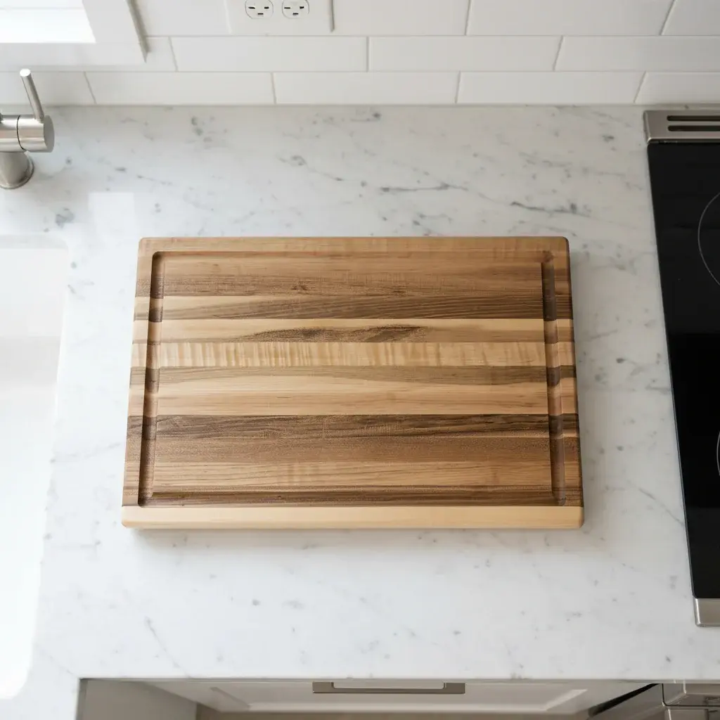 Hard Maple Wood Cutting Board - End-Grain, Natural Wood, Self-Healing Surface, Sturdy Classic, Handcrafted, Juice Groove, Food-Safe Oil-Ready, Serving & Carving for Everyday Kitchen Knives, 11x17x1.5in