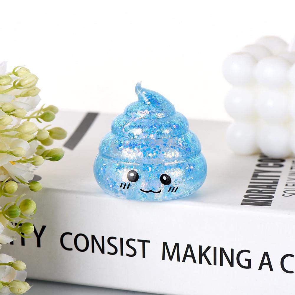 Cute Smiling Emoji Poop Squishy Slow Rebound Soft TPR Stress Relief Squeeze Fidget Toy Funny Gift Ideal for All Ages Safe Durable