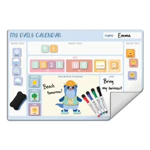 Comix Magnetic Calendar Whiteboard Set - DIY Family Planner for Fridge & Wall - Peel & Stick Dry Erase Sticker (Damage-Free)