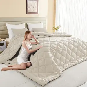 132x120 Alaskan King Comforter Extra Large Oversized All Season Soft Lightweight Down Alternative Duvet Insert Quilt with 8 Corner Tabs Beige