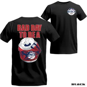 [100% Cotton] Funny Humorous Quote T Shirt Bad Day To Be A Crushed Can Graphic Tee Retro Summer Party Tailgating Backyard BBQ Casual White Top Men Unisex
