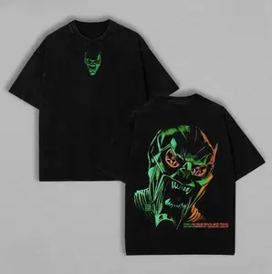 Green Goblin Oversized T-Shirt, Vintage Washed MCU Villain Streetwear Y2K Aesthetic Graphic Tee, Unisex Heavy Cotton Movie Apparel