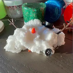 DIY Frosty the Snowman Slime Kit Cloud Slime with Random Snow Man Pieces for Building Your Unique Frosty Unscented Solid Slime