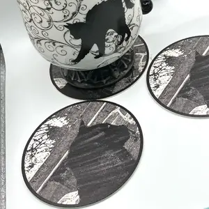 Black cat coaster decorative coaster