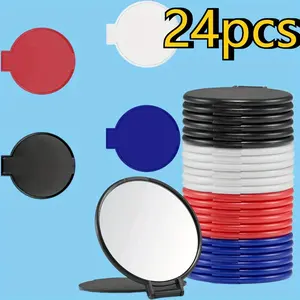 24 Pcs Circular Makeup Mirror Folding Makeup Mirror Portable Pocket Makeup Round Mirror for Women Beauty & Personal Care