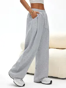 New Sportswear Casual Long Pants, Stitched Pocket Design, Fashionable Outerwear Jogger Pants for Women, Single Pack