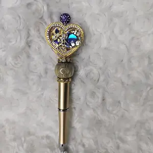 Beaded Ink Pen with Metal Heart - Perfect for Office, School, and Weddings
