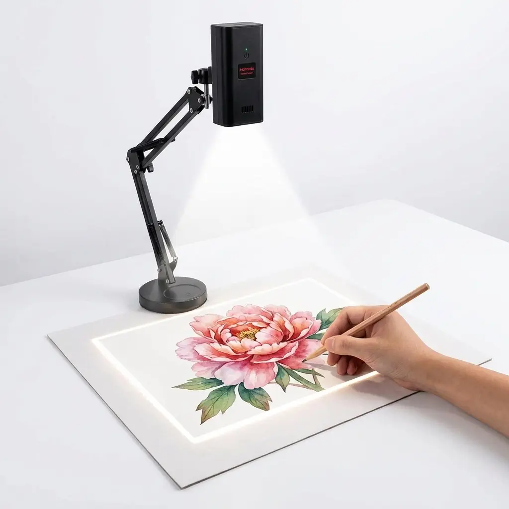 Art Projector for Tracing and Drawing, WiFi Sketch Projector with Adjustable Stand, Portable Art Tracing Tool for Beginners, Artists, Kids, Wall Murals, Canvas Painting, DIY Crafts, Cake Decorating, Painting Templates and Classroom Art Projects