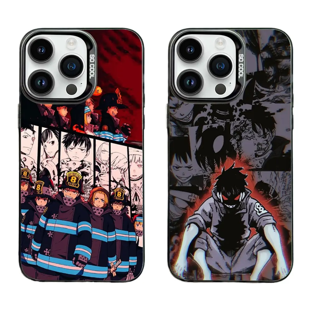 Fire Force Shinra Kusakabe Tamaki Kotatsu Phone Cases For iPhone 17 Promax Pro Air 16 Plus 15 14 13 12 11 Black Matte Silicone Cover Gift For Birthday Christmas Halloween
