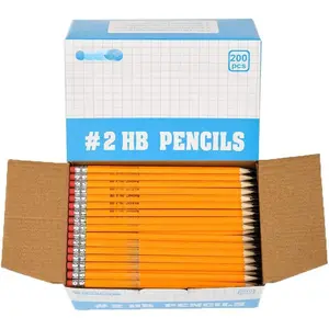 -Cased #2 HB Pencils, Pre-sharpened, 200 Count Bulk Pack