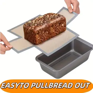 1pc Reusable Silicone Bread Baking Tray Liner, Non-Stick & Heat-Resistant Up to 356 ° F (185 ° C), Perfect for 9x5 Inch Bread Molds, Easy Cleanup (Compatible With Bread Molds) Bakeware, Silicone Loaf Molds