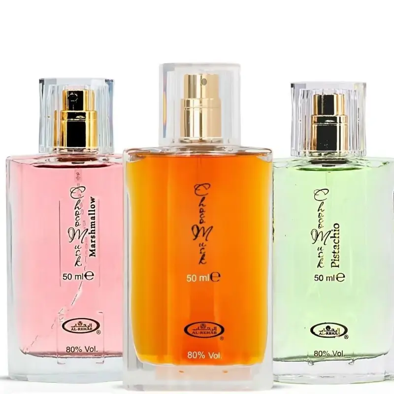 Al-Rehab Choco Musk Perfume Trio Unisex - Marshmallow, Pistachio, Choco Musk 50ml each