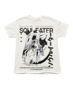 Soul Eater Inspired Anime Tee, Vintage Unisex Heavy Cotton Tee, Gift for Fans, Goth Shirt, Y2K Style